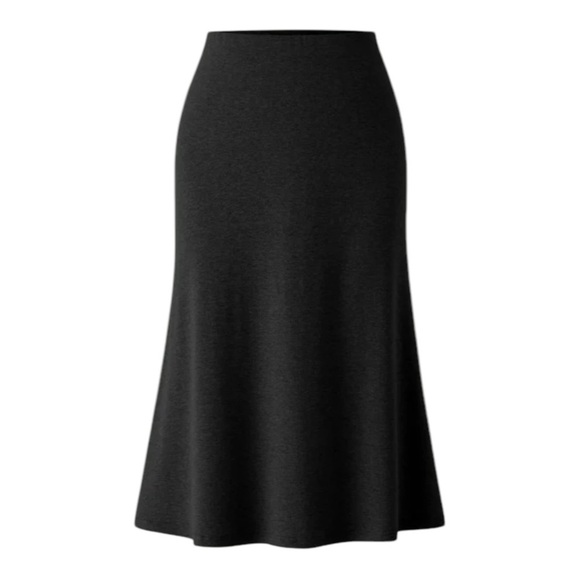 OGL Dresses & Skirts - OGL Black Soft Thermal Pull On Pull On Midi Womens Size M Elastic Waist